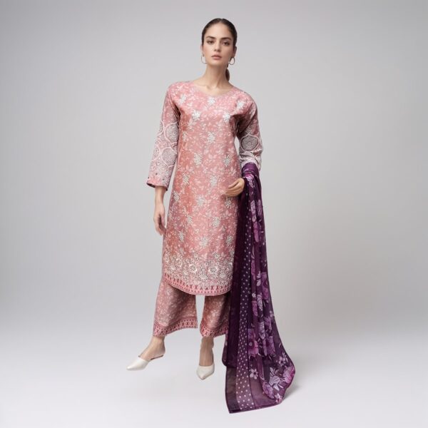 Pastel Pink Ladies Lawn Suit