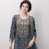 Carbon Grey Stitched chiffon suits wholesale