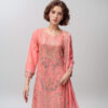 Coral Pink Embroidered chiffon suits wholesale