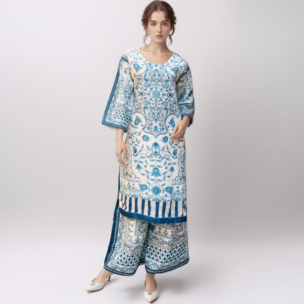 Egg White 2pc printed lawn suit wholesale
