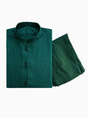 Green Chikankari kurta pajama for men