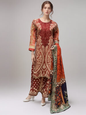 Mehroon pakistani wholesale lawn suits