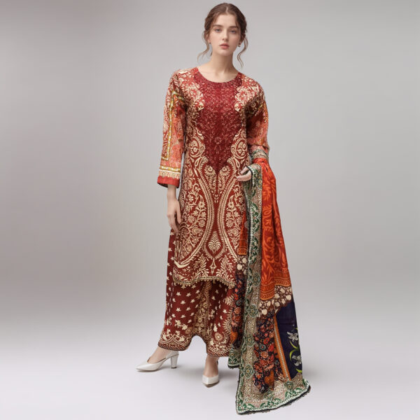 Mehroon pakistani wholesale lawn suits