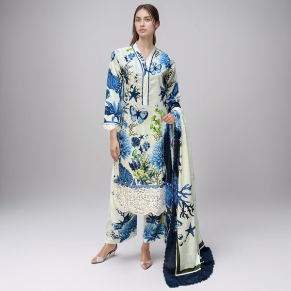 Off-white pakistani wholesale lawn suits