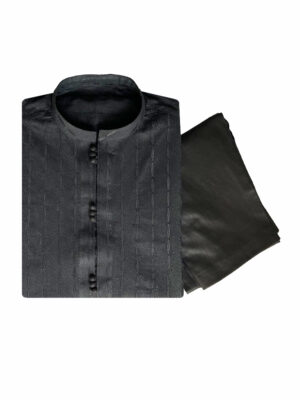 black Chikankari ethnic wear for men