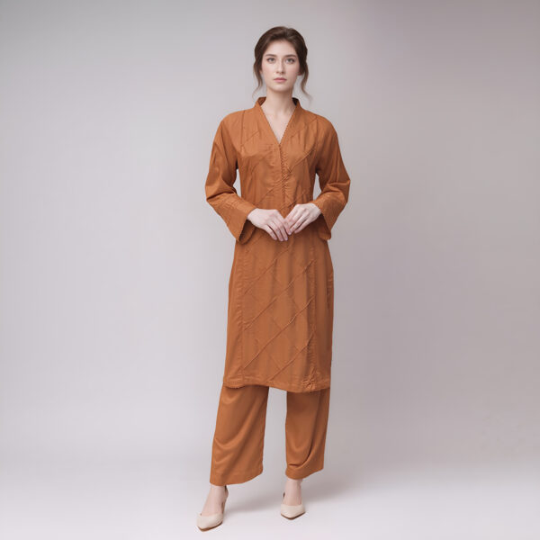 Brown Rust Wholesale Linen Coord Sets for Women