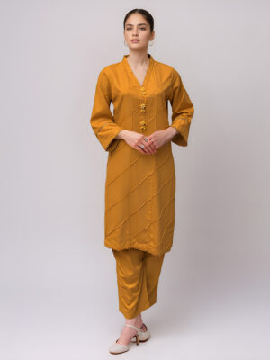 Copper brown Ladies Linen Co Ord Suits Wholesale
