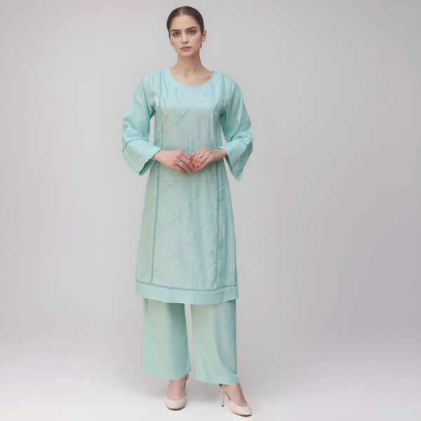 Cyan Pakistani Linen Co Ord Sets Wholesale