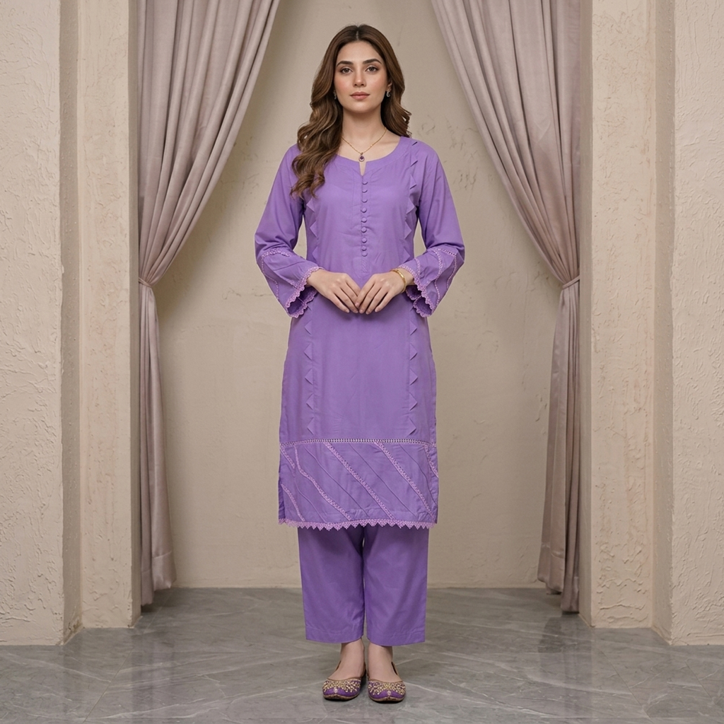 Dull Lavender Wholesale Linen Co Ord Outfit