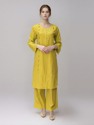 Light Mustard Daily Wear Linen Co Ord Wholesale
