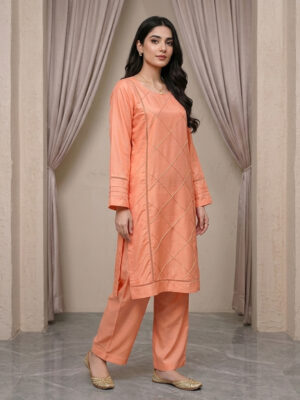 Peachy Pink Linen Co Ord Set Wholesale