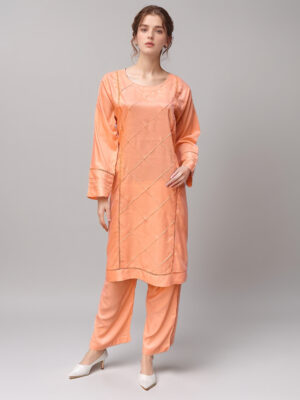 Peachy Pink Linen Co Ord Set Wholesale