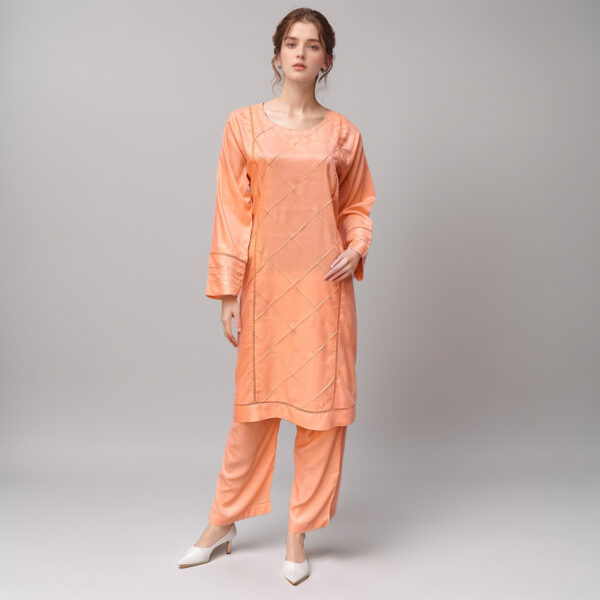 Peachy Pink Linen Co Ord Set Wholesale