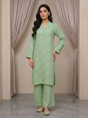 Spring green Ladies Linen Co Ord Suits Wholesale