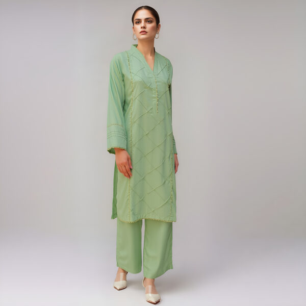 Spring green Ladies Linen Co Ord Suits Wholesale