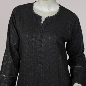Black Designer Chikankari Embroidered Kurti