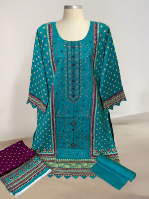 Deep Aqua Wholesale Pakistani lawn dresses for women