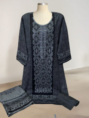 Metal black Embroidered 3 piece lawn suits wholesale