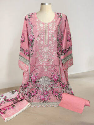 Pink Rose Stitched wholesale lawn suits Pakistan