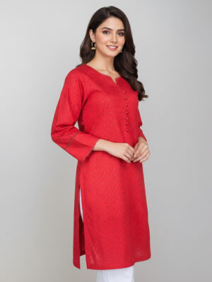 Red kurti Women’s Chikankari Kurti Collection