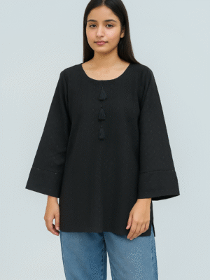 Black Pure Cotton Chikankari Kurti UK