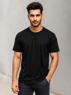 Black Premium Cotton Round Neck T Shirts