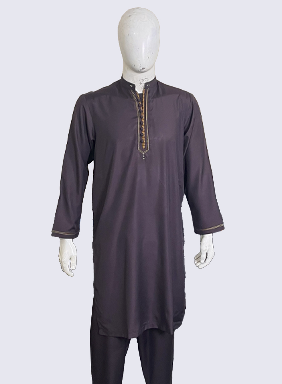 Dark Purple Designer Wash and Wear Men’s Shalwar Kameez