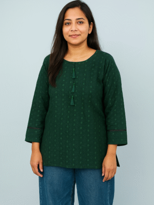 Green Chikankari Kurti for Women UK