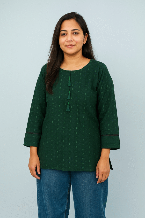 Green Chikankari Kurti for Women UK