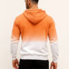Men’s Cotton Tie & Dye Hoodie in White & Peach Ombre