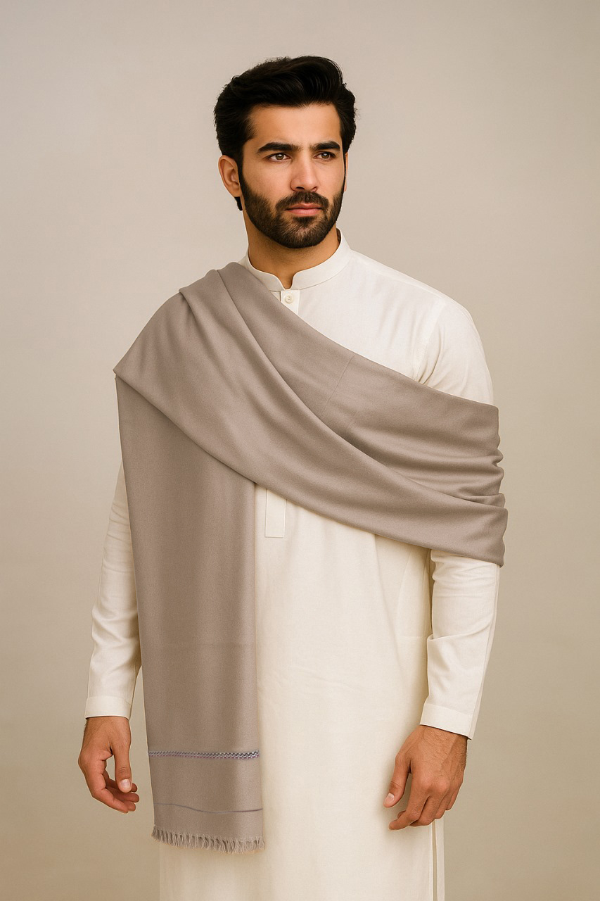 Mushroom Men’s Heavy Wool Shawl for Winter