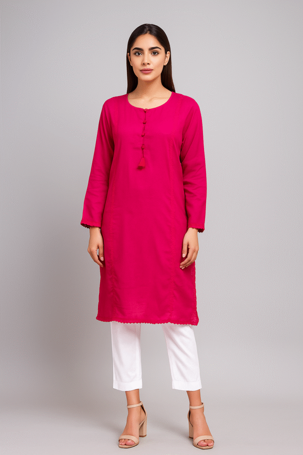 Pinkish Red ready made Pakistani kurtis UK
