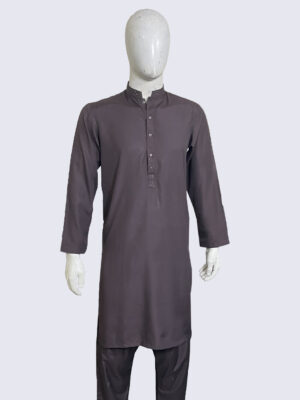 Purple Taupe Wash & Wear Shalwar Kameez for Men