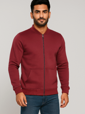 Wine Red Wholesale Fleece Zipper Hoodies
