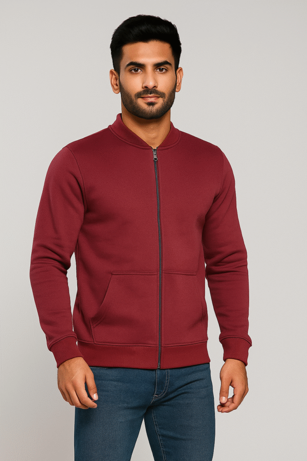 Wine Red Wholesale Fleece Zipper Hoodies