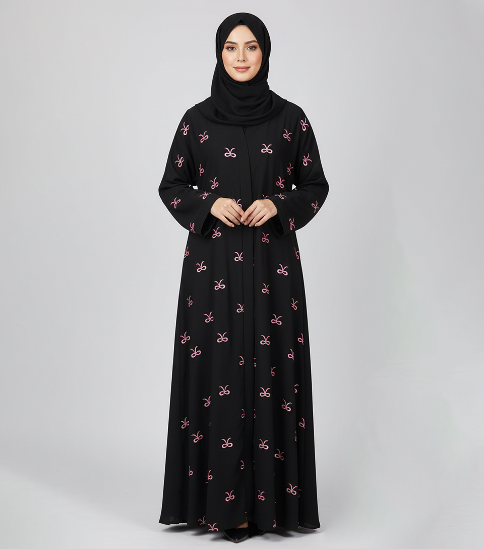 Black Embroidered Wholeasale Abaya