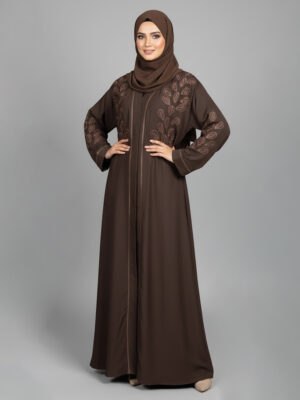 Brown Embroidered Wholesale Abaya