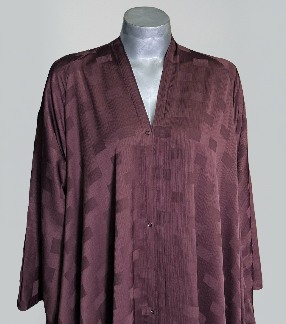 Congo Brown Fancy Self Printed Wholesale Abaya
