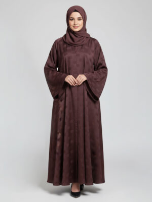 Congo Brown Fancy Self Printed Wholesale Abaya