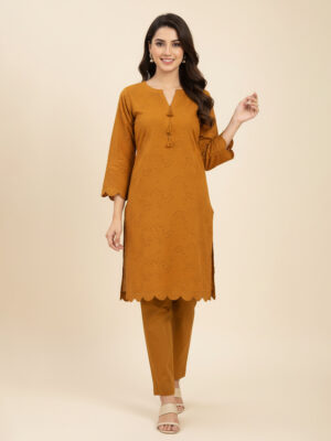 Copper Brown Wholesale Chikankari Co Ord Set