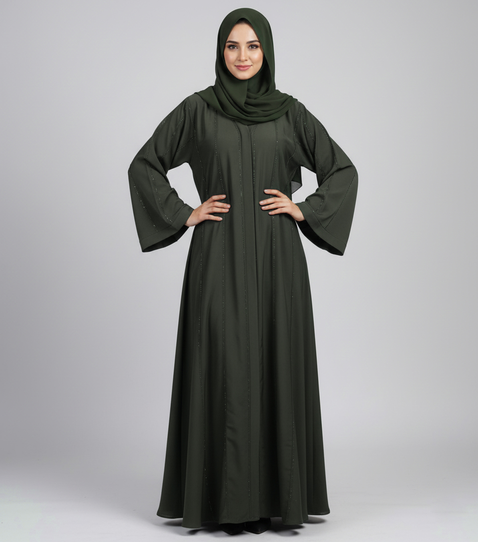 Dark Green Fancy wholesale Abaya