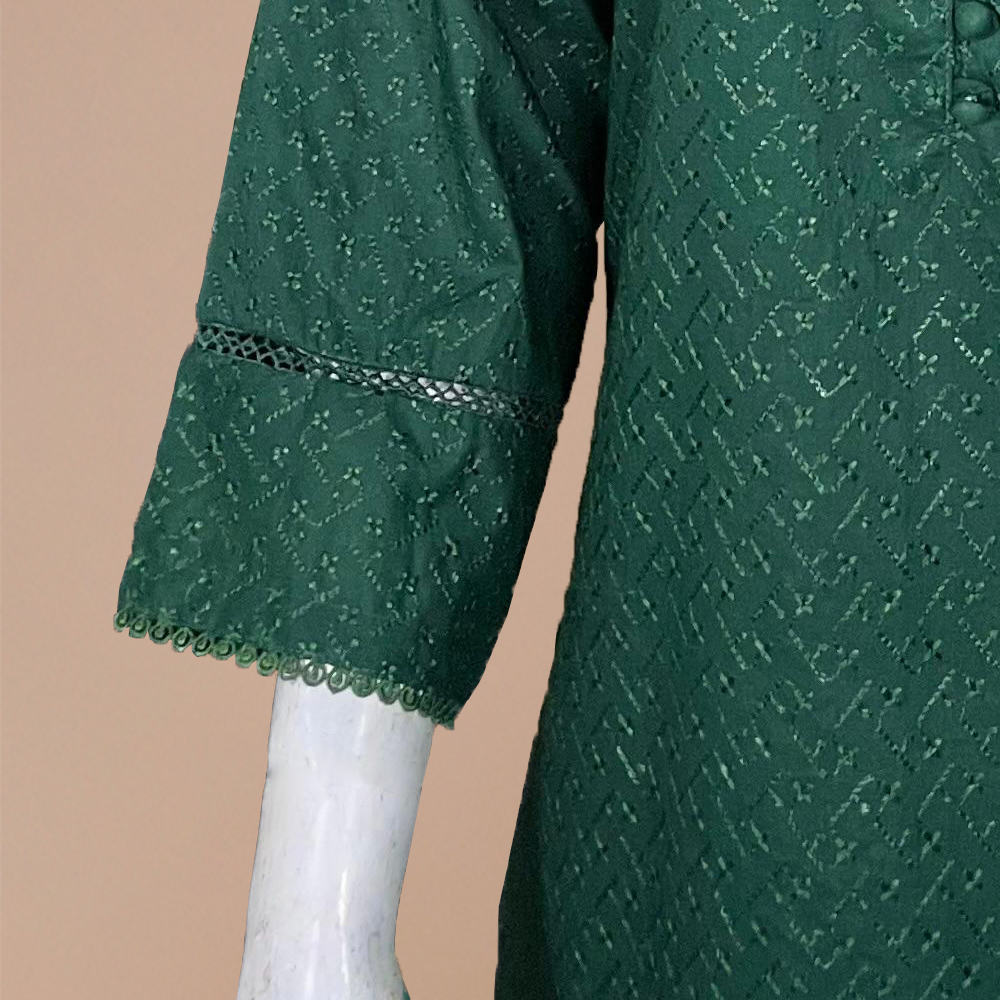 Green Color Wholesale Chikankari Kurti