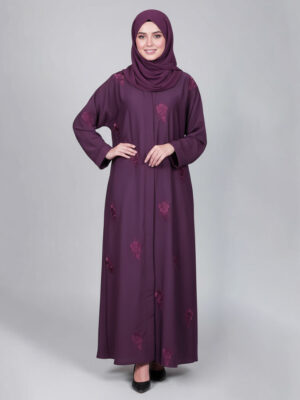 Magenta embroidered wholesale abaya