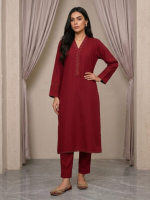 Mehroon wholesale dhanak co-ord set