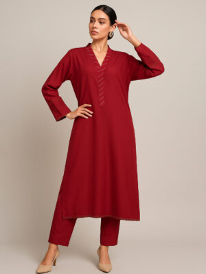 Mehroon wholesale dhanak co-ord set