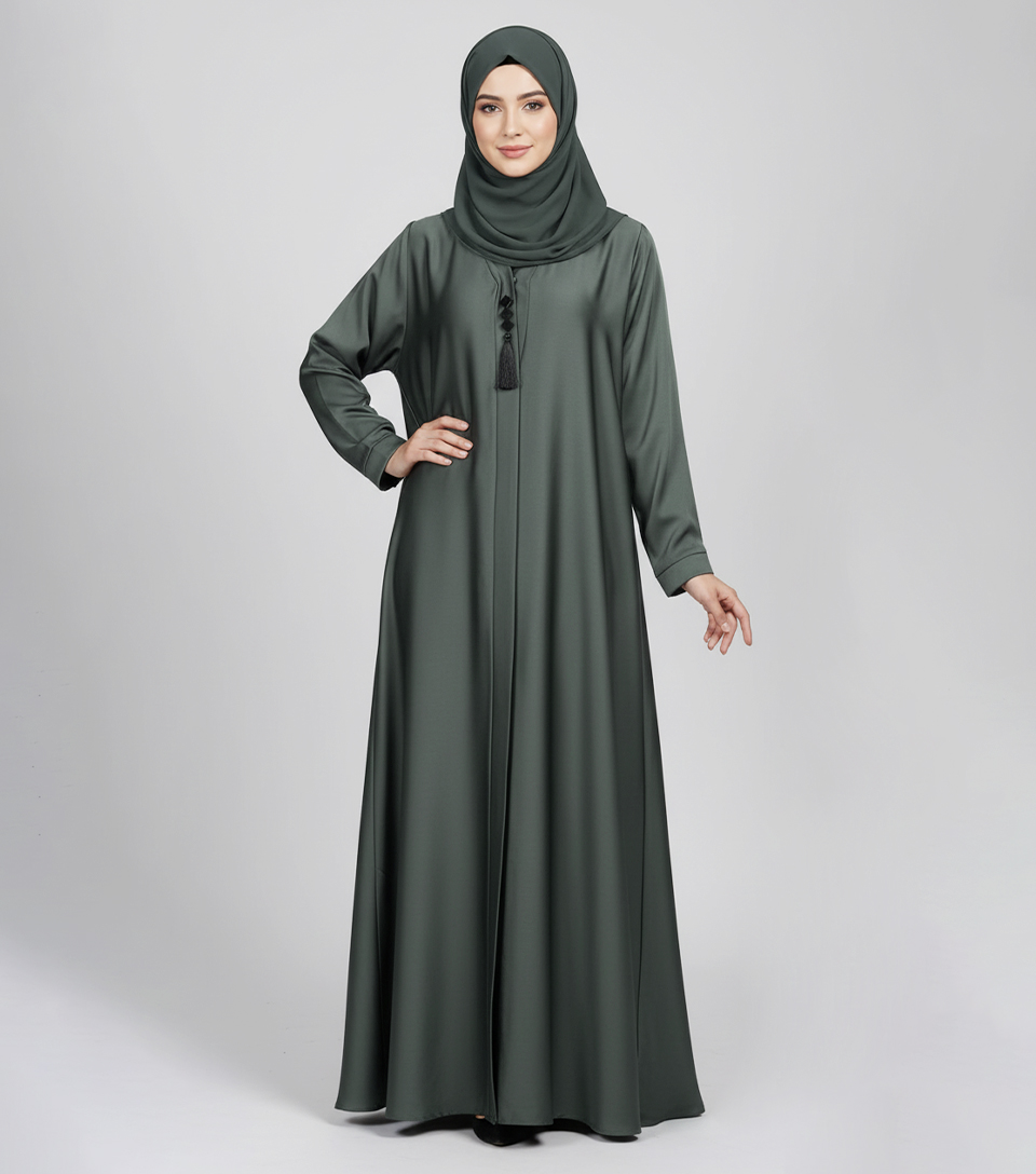 Mid Green fancy wholesale abaya