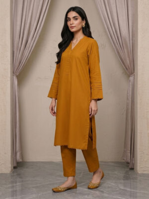 Orange Brown women’s dhanak co-ord sets wholesale