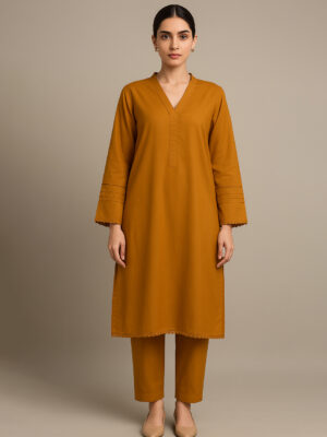 Orange Brown women’s dhanak co-ord sets wholesale