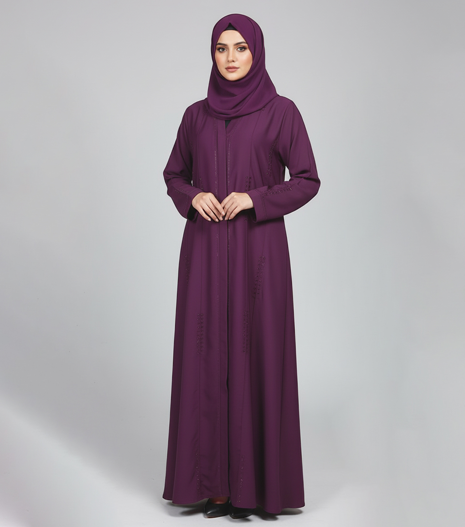 Plum Purple fancy wholesale abaya