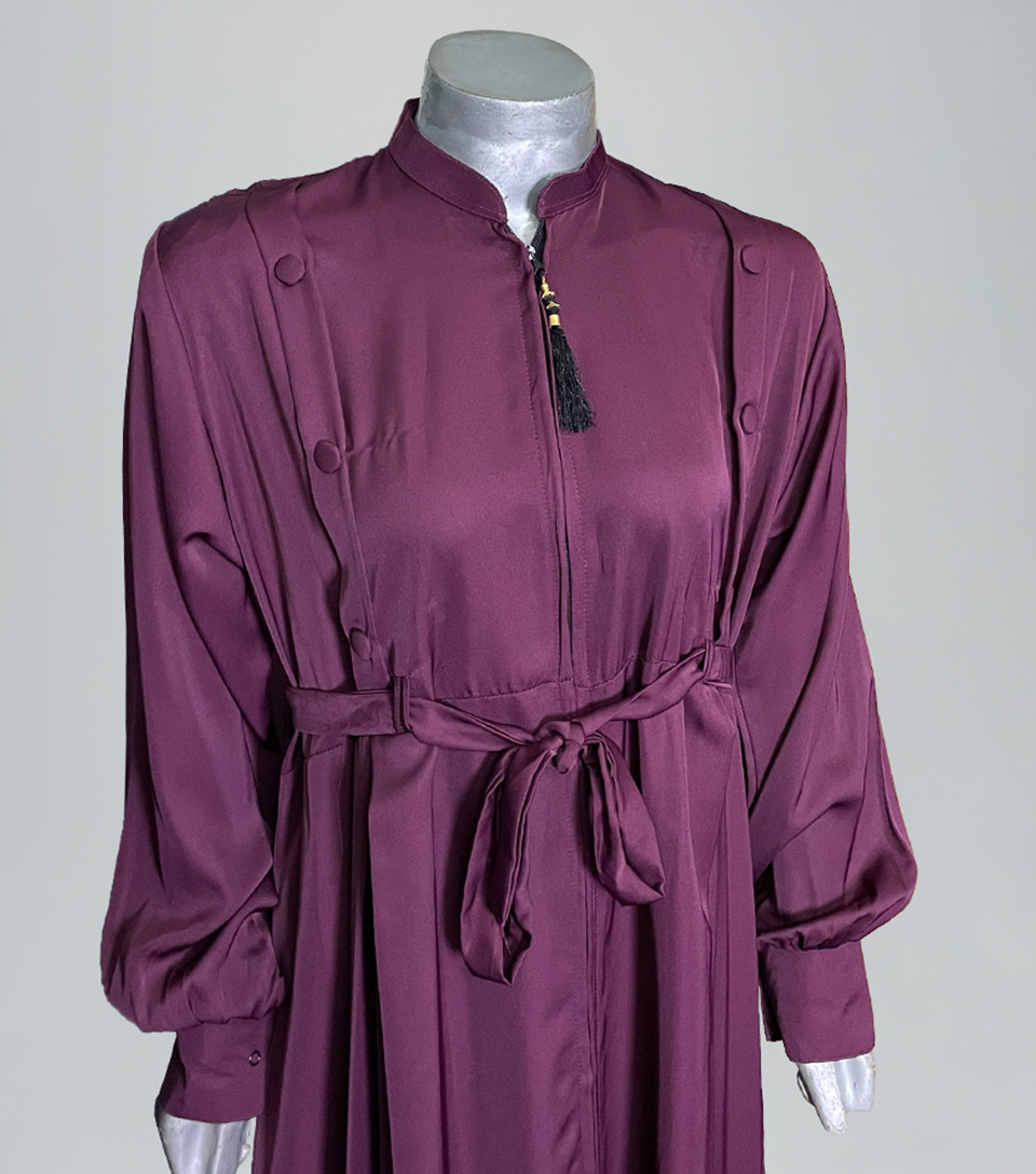 Plum Purple wholesale abaya with zip